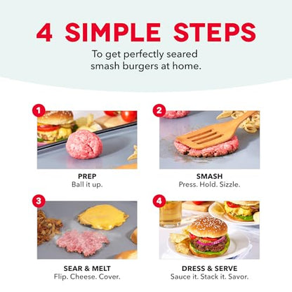 Dash Smash XL Electric Griddle,15x19 Inch Indoor Flat Top Grill with Drip Tray, Ceramic Nonstick Griddle for Smash Burgers, Pancakes & Breakfast, Quick Sear, Black