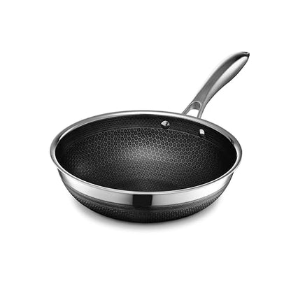 HexClad Hybrid Nonstick 10-Inch Wok, Stay-Cool Handle, Dishwasher-Friendly, Oven-Safe Up to 900°F, Induction Ready, Compatible with All Cooktops