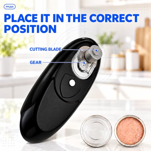PPLJQS black Cordless Electric Can Opener, Rechargeable Kitchen Gadget