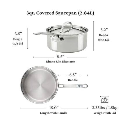 Hestan ProBond Luxe 5-Piece Professional Clad Stainless Steel Cookware Set