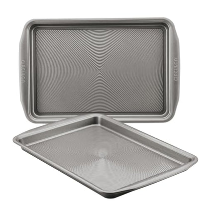 Circulon Bakeware Nonstick Cookie Pan Set, Cookie Sheets for Baking, 2-Piece, Gray