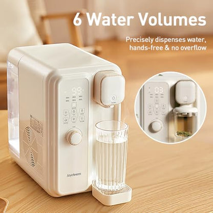 Joydeem Instant Hot & Cold Water Dispenser, Automatic Tea & Coffee Brewer, Adjustable Temperature and Volume, BPA Free, 3.5L 120Oz