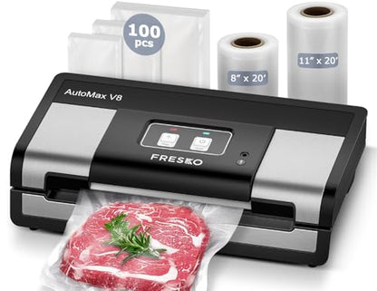 FRESKO Automatic 95Kpa Food Vacuum Sealer Machine, Auto Dry-Wet Detection