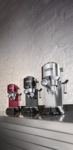 De’Longhi Dedica Espresso Machine with Manual Milk Frother, 15-Bar Pump & Adjustable Tray - Home Barista Coffee Maker for Espresso, Latte, Cappuccino & Iced Coffee - Italian Stainless Steel Design