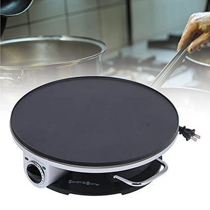 13 Inch Electric Crepe Maker crepes maker 1000W Round Crepe Maker Machine Stainless Steel Pancake Machine with 3 Temperature Control Knob Fast Heating Creperas crepes maker Creperas
