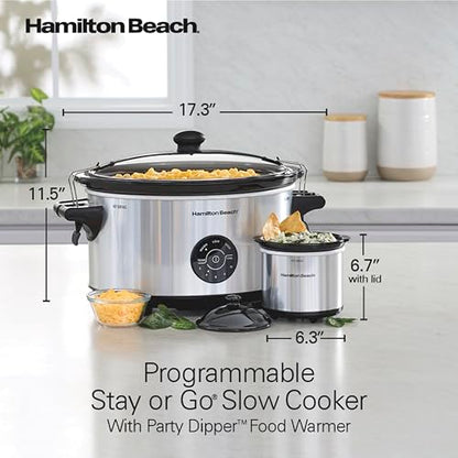 Hamilton Beach 7 Quart Stay or Go Portable Programmable Slow Cooker