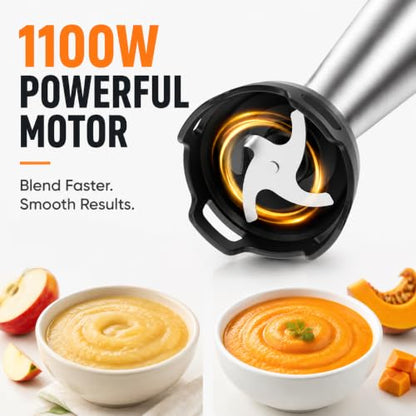 Immersion Blender Handheld Hand Blender 3 in 1 Stick Blend