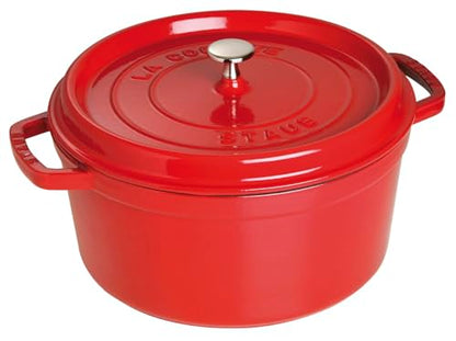 STAUB Cast Iron 7-Qt. Cocotte Round Dutch Oven, Serves 7-8, Cherry
