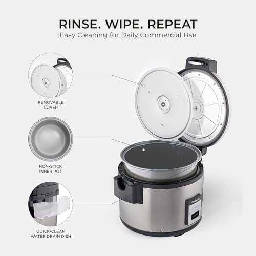 CUCKOO Commercial Rice Cooker & Warmer, Extra Large Rice Cooker 30-Cup Uncooked / 60-Cup Cooked, Professional Industrial Grain Cooker with Large Capacity, Easy One-Touch Operation, Silver (CR-3032)