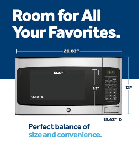 GE Countertop Microwave Oven, 950 Watt, 1.1 Cu. Ft., Stainless Steel