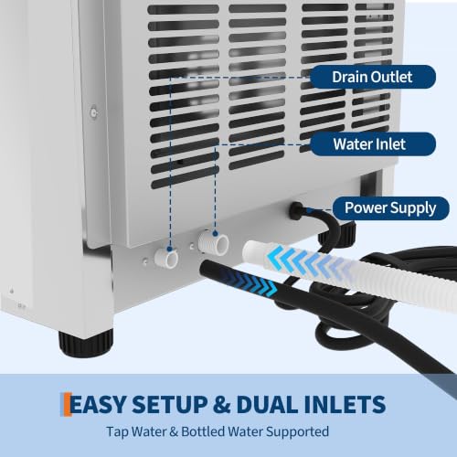 Garvee Commercial Ice Maker Machine 120lbs/24h, Dual Water Inlet Mode