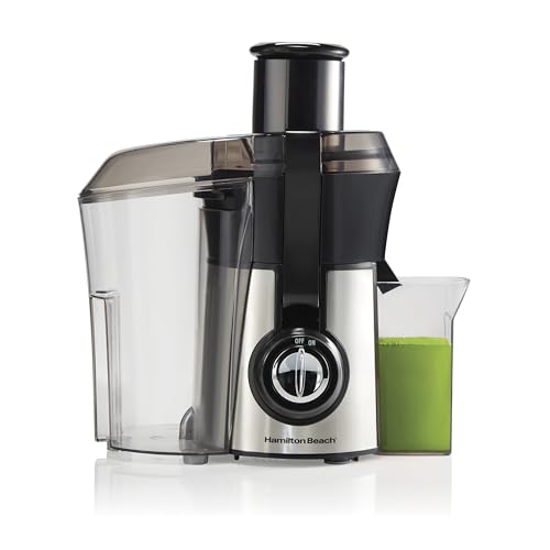 Hamilton Beach Juicer Machine, Big Mouth 3” Feed Chute for Whole Fruits and Vegetables, Easy to Clean, Centrifugal Extractor, Vegetable & Fruit Juicer, BPA Free, 800W Motor, Stainless Steel