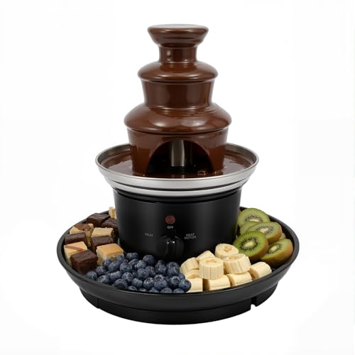 JDCEREN 3 Tier Chocolate Fountain Machine, Stainless Steel Chocolate Fondue Fountain with Tray & Forks for Party, Wedding, Birthday & Family Gathering