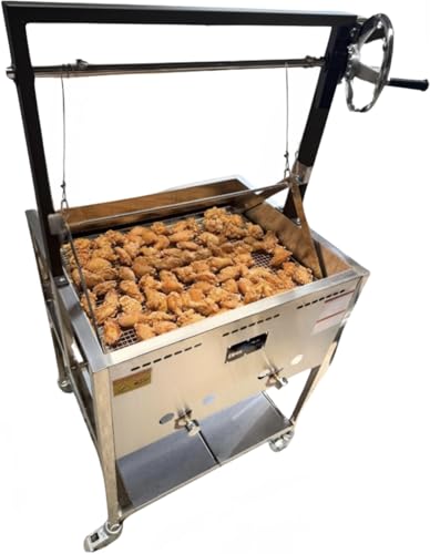 12 Gallon Propane Deep Fryer Cart | Basket Lift | Portable 4 Wheels | Stainless Steel | Outdoor Large Batch Frying for Chicken, Fish, and more | Turkey Fryer for Thanksgiving | Patent Pending
