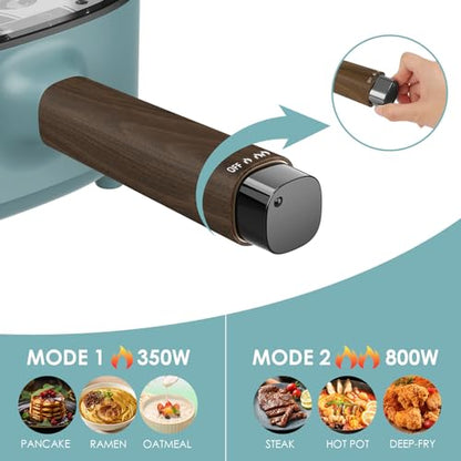CULLINSSS 2L Hot Pot Electric Small Electric Skillet with Nonstick Coating