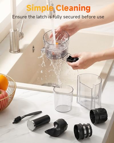 AFBEST Juicer Machines with 5.8" Large Chute, 2-in-1 Cold Press Juicer for Whole Vegetables Fruits Making Nut Milk, 100oz Capacity Masticating juicer for Daily Wellness, Easy to Clean, Premium Gray