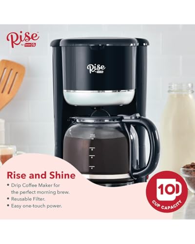 Rise by Dash 10 Cups Black Coffee Maker