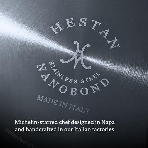 Hestan NanoBond Molecular Titanium Frying Pan, 11-Inch - PFAS-Free Stainless Steel Skillet, 4x Stronger, 1050°F Safe, Induction Compatible, Handcrafted Italy