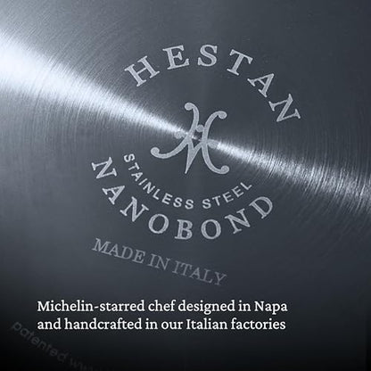 Hestan NanoBond Molecular Titanium Frying Pan, 11-Inch - PFAS-Free Stainless Steel Skillet, 4x Stronger, 1050°F Safe, Induction Compatible, Handcrafted Italy