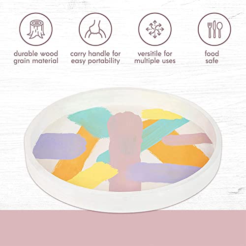 6 Sets of Hammont Wooden Nested Serving Trays - Five Piece Set of Round Shape Wood Trays (30 Trays Total) for Crafts | Circle Kitchen Nesting Trays for Serving Pastries, Snacks, Mini Bars, Chocolate