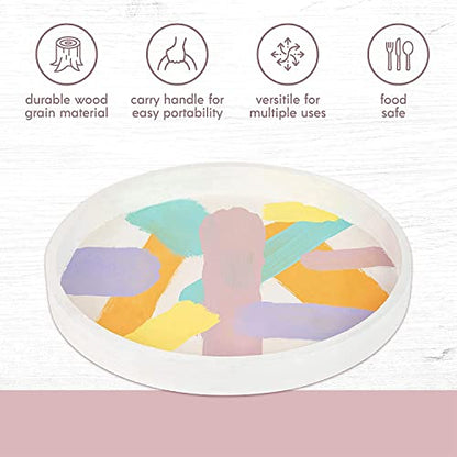 6 Sets of Hammont Wooden Nested Serving Trays - Five Piece Set of Round Shape Wood Trays (30 Trays Total) for Crafts | Circle Kitchen Nesting Trays for Serving Pastries, Snacks, Mini Bars, Chocolate