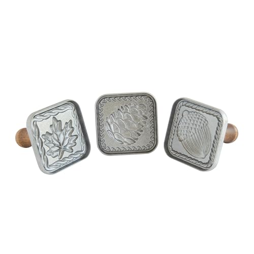 Nordic Ware Springerle Cookie Stamps (Set of 3), Sturdy Cast Aluminium Cookie Stamp Set, Cookie Press Set Made in the USA, Sturdy and Durable Biscuit Maker Press Set