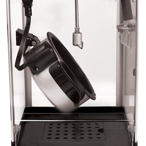 West Bend Stir Crazy Movie Theater Popcorn Popper, Gourmet Popcorn Maker Machine with Nonstick Popcorn Kettle, Measuring Tool and Popcorn Scoop for Popcorn Machine, 4 Qt., Black