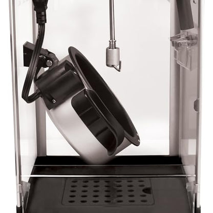 West Bend Stir Crazy Movie Theater Popcorn Popper, Gourmet Popcorn Maker Machine with Nonstick Popcorn Kettle, Measuring Tool and Popcorn Scoop for Popcorn Machine, 4 Qt., Black