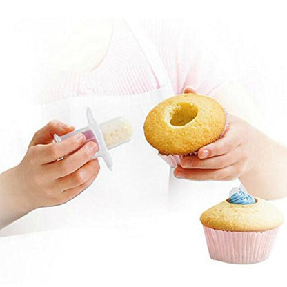 GXHUANG 2pcs Cupcake Tools Muffin Cake Pastry Model Plunger Cutter Decorating Plastic Cake Digging Holes Device Filling - Cupcake Hole Punch