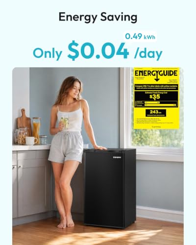 EUHOMY Mini Fridge with Freezer, 3.2 Cu.Ft Compact Refrigerator for Dorm