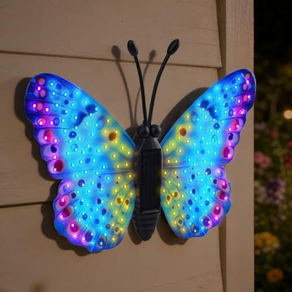 XMHBCSM Solar LED Butterfly Outdoor Wall Decor with Sparkling Light-Up Wings - Hanging Solar Lights for Garden, Yard, Patio, Balcony, Living Room, Bedroom