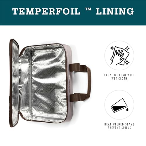 Rachael Ray Lugger Duo, Insulated Casserole Carrier for Hot or Cold Food, Thermal Lasanga Lugger Tote for Pockluck, Parties, Picnic, and Cookouts, Fits 9" x 13" Baking Dish, Sea Salt Grey