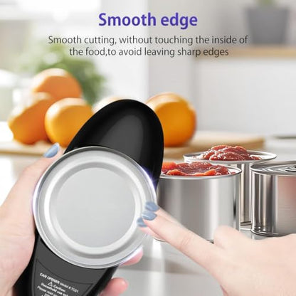 Electric Can Opener, Handheld One-touch Automatic Can opener, Smooth Edge Kitchen Gadget Can Openers Electric for Seniors with Arthritis