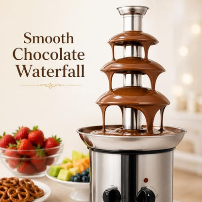 4-Tier Chocolate Fountain Machine, 60.86 oz Stainless Steel Fondue