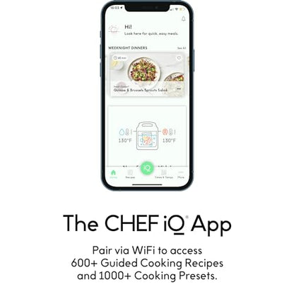 CHEF iQ Smart Pressure Cooker with WiFi and Built-in Scale - Easy-to-Use 10-in-1 Multicooker with 500+ Guided Recipes - Rice Cooker, Slow Cooker, Instant Meals for Foodies - 6 Quart - Family Size