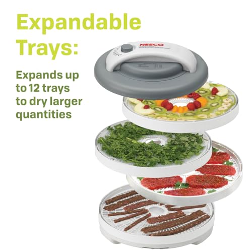 Nesco FD-61 Snackmaster Encore Food Dehydrator for Great Jerky and Snacks, 4 Trays, Gray