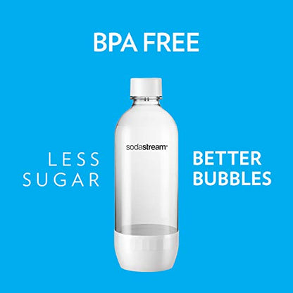 sodastream Dishwasher Safe 1L Classic DWS Carbonating Bottle White (twinpack), Pack of 2