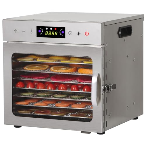Panana Food Dehydrator Machine, Dehydrators for Jerky, Stainless Steel Dehydrater for Fruits, Vegetables, Herbs, Mushroom, Dog Treats, Dehydrators Christmas Gift, New Year Gift (New-8 Trays)