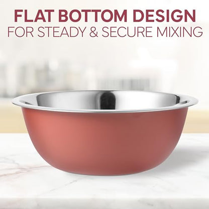COOK WITH COLOR Stainless Steel Mixing Bowls Set - Nesting Bowls, 6 Pieces, Rose