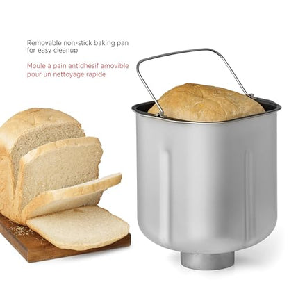 Starfrit Electric Bread Maker - 2lb Loafs - Non-Stick Removable Pan - Automatic Nut Dispenser - 13 Preset Programs - 550W