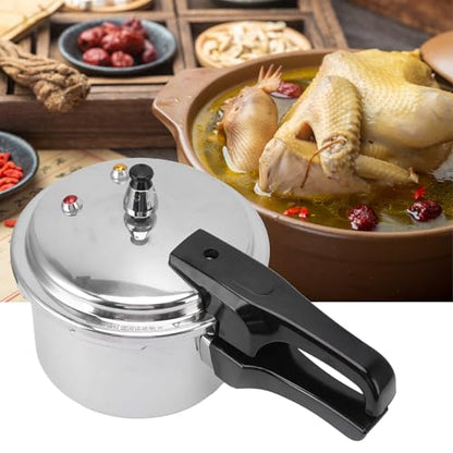 Small Pressure Cooker, Mini Aluminum Alloy Pressure Cooker with Magnetic bottom, Safety and Durable Compact Pressure Canner compatible for induction cookers and gas stoves (3L)