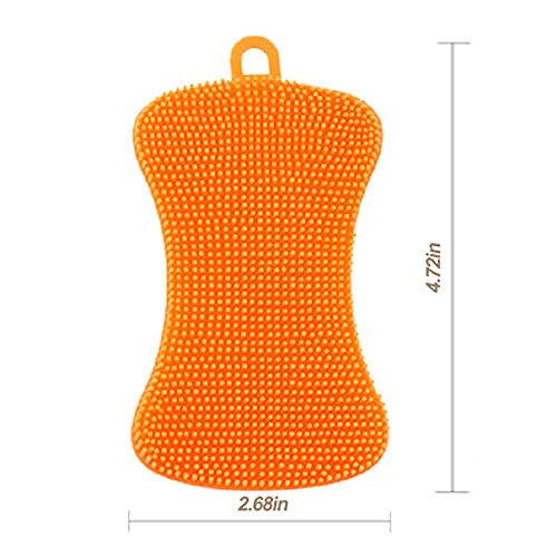 3PCS OstWony Silicone Dish Sponges, Super Food-Grade Silicone Sponges, Multi-Purpose and Efficient Sponge Kitchen Gadgets, Especial Delicate Kitchen Sponge Brush