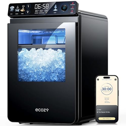 ecozy Nugget Ice Maker Countertop, Smart Ice Machine with APP Control