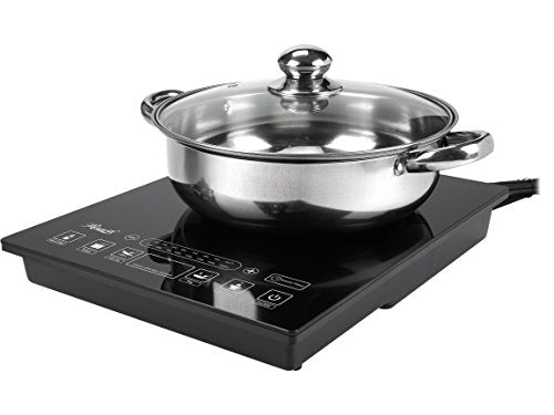 Rosewill Induction Cooker 1800 Watt, 5 Pre-Programmed Induction Cooktop, Electric Burner with Stainless Steel Pot 10" 3.5 QT 18-8, RHAI-15001