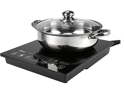 Rosewill Induction Cooker 1800 Watt, 5 Pre-Programmed Induction Cooktop, Electric Burner with Stainless Steel Pot 10" 3.5 QT 18-8, RHAI-15001