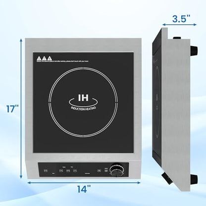 SUNVIVIPRO Commercial Induction Cooktop 1800W, Professional Electric Countertop Burner, 10 Power & 10 Temp Setting, Induction Hot Plate with Timer, Electric Stove with LED Screen, Black