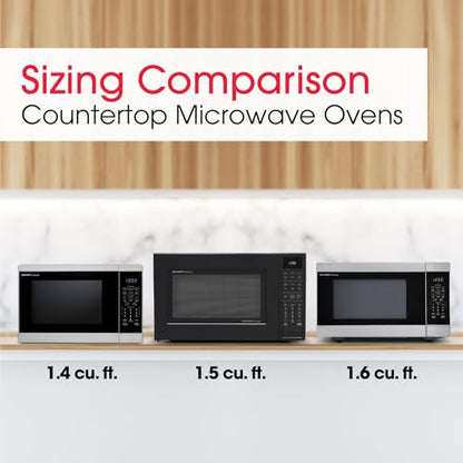 SHARP Countertop Microwave Oven with Removable 12.4" Carousel Turntable, 1100 Watt, 1.4 Cubic Feet, White