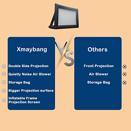 Xmaybang 18ft Inflatable Movie Projector Screen, Outdoor Projector Screen, Front/Rear Projection, Including Blower, Pedestal, Straps and Storage Bag
