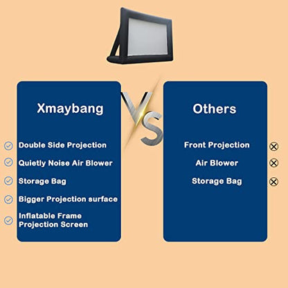 Xmaybang 18ft Inflatable Movie Projector Screen, Outdoor Projector Screen, Front/Rear Projection, Including Blower, Pedestal, Straps and Storage Bag
