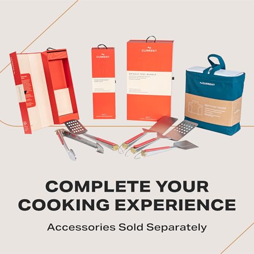 Current® Model G Griddle, Smart Electric Outdoor Flat Top BBQ Grill with 200°F to 600°F Range for Searing & Roasting, Digital Precision, Apartment-Friendly & Weather-Resistant, Slate